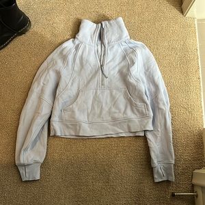 BLUE LINEN FUNNEL NECK SCUBA LULULEMON